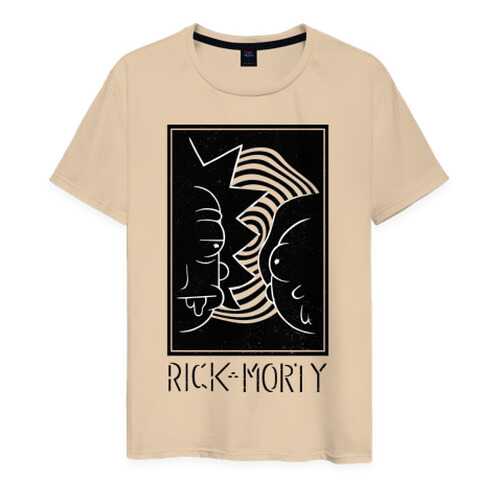 Футболка мужская ВсеМайки Rick and Morty black and white бежевая 4XL в Lady&Gentleman City